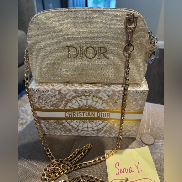 Brand New Dior 2024 Holiday Cosmetic Pouch Bag with Crossbody Chain - Picture 14 of 14